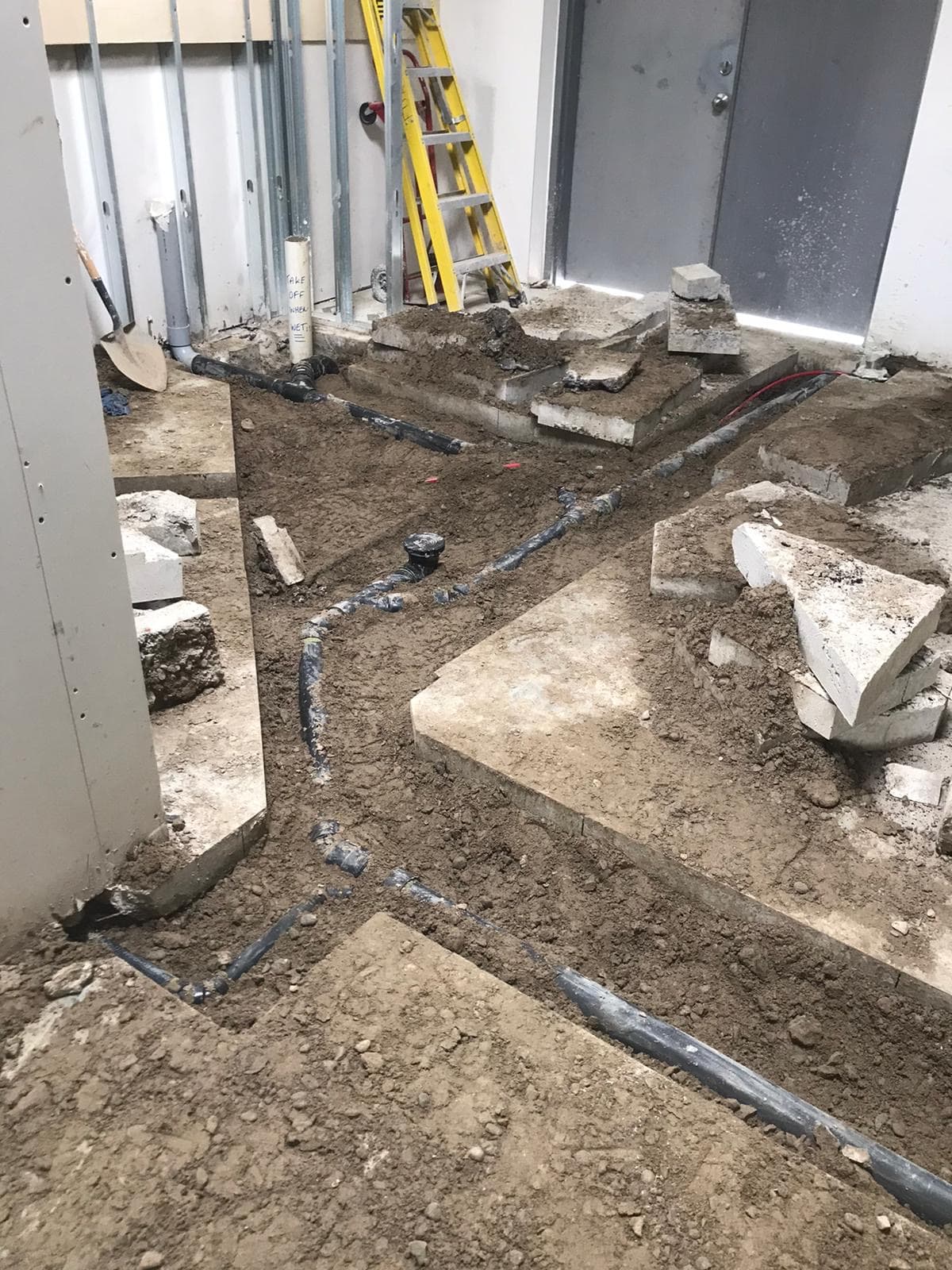 Basement drain trenching